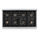ZLINE Autograph Edition 48 in. 6.7 cu. ft. Paramount Gas Range with 8 Burner DuoPro™ Cooktop and Dual Ovens in Satin Stainless Steel and Champagne Bronze Accents (PSGRSZ-48-CB)