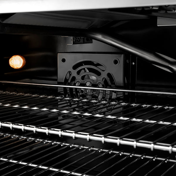 ZLINE Autograph Edition 48 in. 6.7 cu. ft. Paramount Gas Range with 8 Burner DuoPro™ Cooktop and Dual Ovens in Satin Stainless Steel with Black Matte Doors and Polished Gold Accents (PSGRSZ-BLM48-G)