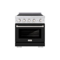 ZLINE 30 in. 4.2 cu. ft. Paramount Induction Range with 4 Element Cooktop and Electric Convection Oven in Satin Stainless Steel with Black Matte Door (SINRS-BLM-30)