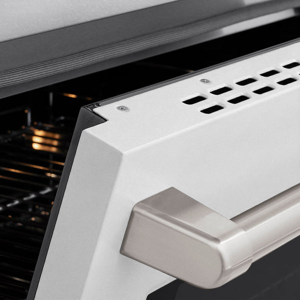 ZLINE 36 in. 5.2 cu. ft. Paramount Induction Range with 5 Element Cooktop and Electric Convection Oven in Satin Stainless Steel with White Matte Door (SINRS-WM-36)