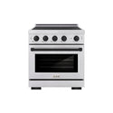ZLINE Autograph Edition 30 in. 4.2 cu. ft. Paramount Induction Range with 4 Element Cooktop and Electric Convection Oven in Satin Stainless Steel with Matte Black Accents (SINRSZ-30-MB)