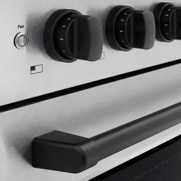 ZLINE Autograph Edition 36 in. 5.2 cu. ft. Paramount Induction Range with 5 Element Cooktop and Electric Convection Oven in Satin Stainless Steel with Matte Black Accents (SINRSZ-36-MB)