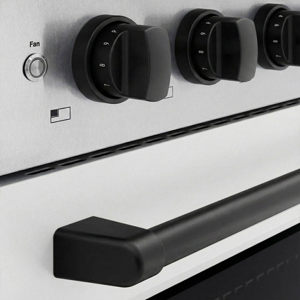 ZLINE Autograph Edition 24 in. 3.2 cu. ft. Paramount Induction Range with 3 Element Cooktop and Electric Convection Oven in Satin Stainless Steel with White Matte Door and Matte Black Accents (SINRSZ-WM-24-MB)