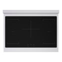 ZLINE Autograph Edition 36 in. 5.2 cu. ft. Paramount Induction Range with 5 Element Cooktop and Electric Convection Oven in Satin Stainless Steel with White Matte Door and Matte Black Accents (SINRSZ-WM-36-MB)