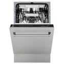 ZLINE 18 in. Tallac Series 3rd Rack Top Control Dishwasher with Satin Stainless Steel Panel and Stainless Steel Tub, 51dBa (DWV-SN-18)