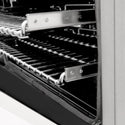 ZLINE 24 in. 2.8 cu. ft. Legacy Dual Fuel Range with 4 Burner Gas Cooktop and Electric Convection Oven in Satin Stainless Steel and White Matte Door (RAS-WM-24)