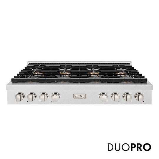 ZLINE 48 in. Paramount Gas Rangetop with 8 Burner DuoPro™ Cooktop in Satin Stainless Steel (PSRTS-48)