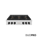 ZLINE Autograph Edition 36 in. Paramount Gas Rangetop with 6 Burner DuoPro™ Cooktop in Satin Stainless Steel and Matte Black Accents (PSRTSZ-36-MB)