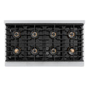 ZLINE Autograph Edition 48 in. Paramount Gas Rangetop with 8 Burner DuoPro™ Cooktop in Satin Stainless Steel and Polished Gold Accents (PSRTSZ-48-G)