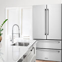 ZLINE Kitchen Package with Refrigeration, 48 in. Stainless Steel Dual Fuel Range, 48 in. Convertible Vent Range Hood, 24 in. Microwave Drawer, and 24 in. Tall Tub Dishwasher (5KPR-RARH48-MWDWV) 