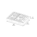 ZLINE 30 in. Gas Cooktop with 4 Burners (RC30) dimensional diagram with measurements.
