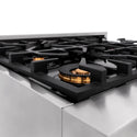 ZLINE 30 in. 4.0 cu. ft. Legacy Dual Fuel Range with Gas Cooktop and Electric Convection Oven in Stainless Steel with 4 Brass Burners (RA-BR-30)
