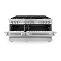 ZLINE 60 in. 7.4 cu. ft. Legacy Dual Fuel Range with Gas Cooktop and 2 Electric Convection Ovens in Stainless Steel with 8 Brass Burners (RA-BR-60)