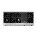 ZLINE 60 in. 7.4 cu. ft. Legacy Dual Fuel Range with 9 Burner Gas Cooktop and 2 Electric Convection Ovens in Satin Stainless Steel with White Matte Doors and Griddle (RAS-WM-GR-60)