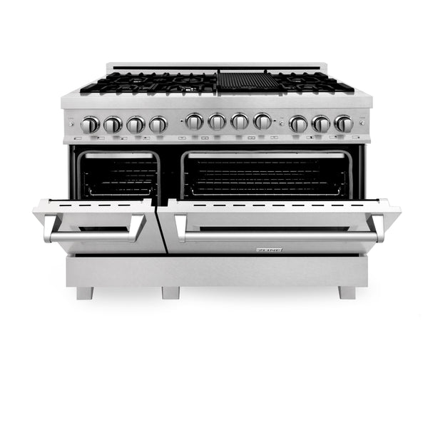 ZLINE 48 in. 6.0 cu. ft. Range with Natural Gas Stove and Natural Gas Oven in Fingerprint Resistant Stainless Steel (RGS-SN-48)