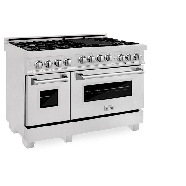 ZLINE 48 in. 6.0 cu. ft. Range with Natural Gas Stove and Natural Gas Oven in Fingerprint Resistant Stainless Steel (RGS-SN-48)