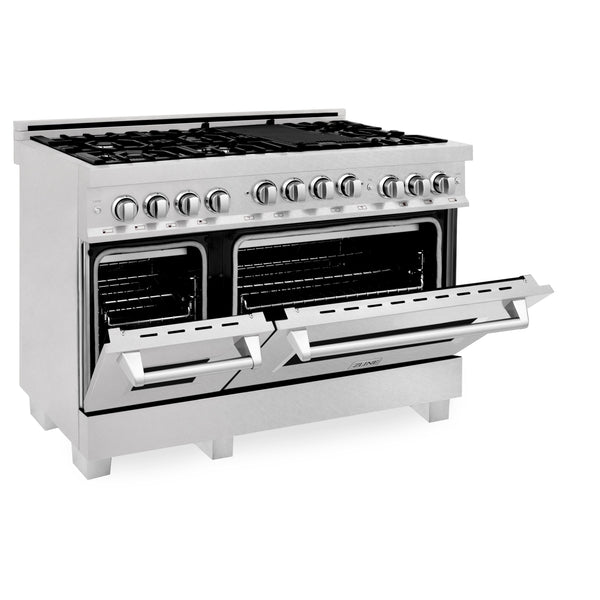 ZLINE 48 in. 6.0 cu. ft. Range with Natural Gas Stove and Natural Gas Oven in Fingerprint Resistant Stainless Steel (RGS-SN-48)