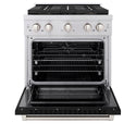 ZLINE 30 in. 4.2 cu. ft. Paramount Dual Fuel Range with 4 Burner DuoPro™ Cooktop and Electric Convection Oven with Black Matte Door (PSDR-BLM-30)