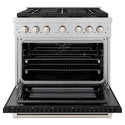 ZLINE 36 in. 5.2 cu. ft. Paramount Dual Fuel Range with 6 Burner DuoPro™ Cooktop and Electric Convection Oven with Black Matte Door (PSDR-BLM-36)