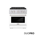 ZLINE 30 in. 4.2 cu. ft. Paramount Dual Fuel Range with 4 Burner DuoPro™ Cooktop and Electric Convection Oven with White Matte Door (PSDR-WM-30)