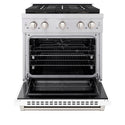 ZLINE 30 in. 4.2 cu. ft. Paramount Dual Fuel Range with 4 Burner DuoPro™ Cooktop and Electric Convection Oven with White Matte Door (PSDR-WM-30)