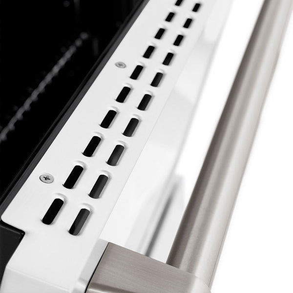 ZLINE 48 in. 6.7 cu. ft. Paramount Dual Fuel Range with 8 Burner DuoPro™ Cooktop and Dual Ovens with White Matte Doors (PSDR-WM-48)