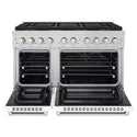 ZLINE 48 in. 6.7 cu. ft. Paramount Dual Fuel Range with 8 Burner DuoPro™ Cooktop and Dual Ovens with White Matte Doors (PSDR-WM-48)