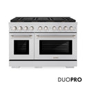 ZLINE 48 in. 6.7 cu. ft. Paramount Dual Fuel Range with 8 Burner DuoPro™ Cooktop and Dual Ovens in Stainless Steel (PSDR48)