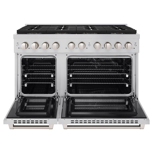 ZLINE 48 in. 6.7 cu. ft. Paramount Dual Fuel Range with 8 Burner DuoPro™ Cooktop and Dual Ovens in Stainless Steel (PSDR48)