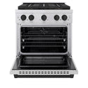 ZLINE Autograph Edition 30 in. 4.2 cu. ft. Paramount Dual Fuel Range with 4 Burner DuoPro™ Cooktop and Electric Convection Oven in Stainless Steel with Matte Black Accents (PSDRZ-30-MB)