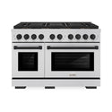 ZLINE Autograph Edition 48 in. 6.7 cu. ft. Paramount Dual Fuel Range with 8 Burner DuoPro™ Cooktop and Dual Ovens in Stainless Steel and Matte Black Accents (PSDRZ-48-MB)