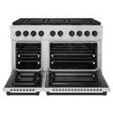 ZLINE Autograph Edition 48 in. 6.7 cu. ft. Paramount Dual Fuel Range with 8 Burner DuoPro™ Cooktop and Dual Ovens in Stainless Steel and Matte Black Accents (PSDRZ-48-MB)