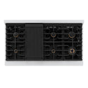 ZLINE Autograph Edition 48 in. 6.7 cu. ft. Paramount Double Oven Dual Fuel Range with 8 Burner Gas Cooktop in Stainless Steel and Champagne Bronze Helix Handles and Knob Accents (SDRZ-48-KCB)