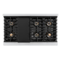 ZLINE Autograph Edition 48 in. 6.7 cu. ft. Paramount Dual Fuel Range with 8 Burner DuoPro™ Cooktop and Dual Ovens in Stainless Steel with Polished Nickel Helix Handles and Accents (PSDRZ-48-KPN)