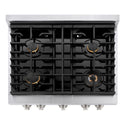 ZLINE 30 in. 4.2 cu. ft. Paramount Gas Range with Convection Gas Oven in Stainless Steel with 4 Brass Burners (SGR-BR-30)