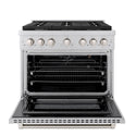 ZLINE 36 in. 5.2 cu. ft. Paramount Gas Range with Convection Gas Oven in Stainless Steel with 6 Brass Burners (SGR-BR-36)