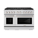 ZLINE 48 in. 6.7 cu. ft. 8 Burner Double Oven Gas Range in Stainless Steel (SGR48) front.