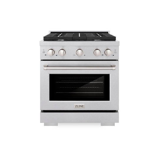 ZLINE 30 in. 4.2 cu. ft. Paramount Gas Range with 4 Burner Cooktop and Convection Gas Oven in Satin Stainless Steel (SGRS-30)