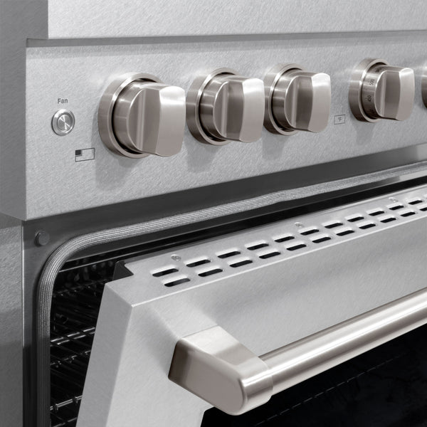 ZLINE 48 in. 6.7 cu. ft. Paramount Double Oven Gas Range with 8 Burner Cooktop in Satin Stainless Steel (SGRS-48)