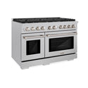 ZLINE 48 in. 6.7 cu. ft. Paramount Double Oven Gas Range with 8 Burner Cooktop in Satin Stainless Steel (SGRS-48)