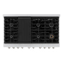 ZLINE 48 in. 6.7 cu. ft. Paramount Double Oven Gas Range with 8 Burner Cooktop in Satin Stainless Steel (SGRS-48)