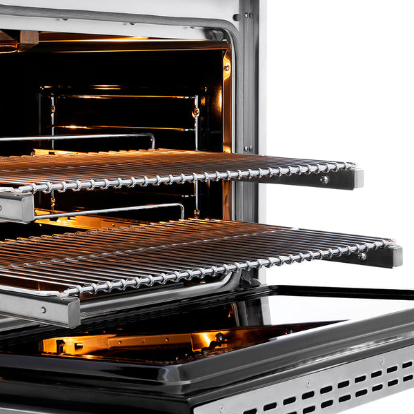 ZLINE Autograph Edition 36 in. 5.2 cu. ft. Paramount Gas Range with 6 Burner Cooktop and Convection Gas Oven in Stainless Steel with Champagne Bronze Helix Handle and Knob Accents (SGRZ-36-KCB)