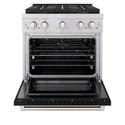 ZLINE 30 in. 4.2 cu. ft. Paramount Gas Range with 4 Burner DuoPro™ Cooktop and Convection Gas Oven with Black Matte Door (PSGR-BLM-30)