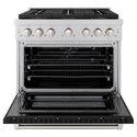 ZLINE 36 in. 5.2 cu. ft. Paramount Gas Range with 6 Burner DuoPro™ Cooktop and Convection Gas Oven with Black Matte Door (PSGR-BLM-36)