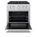ZLINE 30 in. 4.2 cu. ft. Paramount Gas Range with 4 Burner DuoPro™ Cooktop and Convection Gas Oven with White Matte Door (PSGR-WM-30)