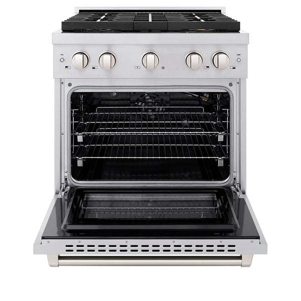 ZLINE 30 in. 4.2 cu. ft. Paramount Gas Range with 4 Burner DuoPro™ Cooktop and Convection Gas Oven in Stainless Steel (PSGR30)