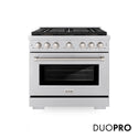 ZLINE 36 in. 5.2 cu. ft. Paramount Gas Range with 6 Burner DuoPro™ Cooktop and Convection Gas Oven in Stainless Steel (PSGR36)
