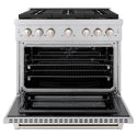 ZLINE 36 in. 5.2 cu. ft. Paramount Gas Range with 6 Burner DuoPro™ Cooktop and Convection Gas Oven in Stainless Steel (PSGR36)