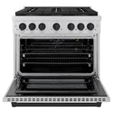 ZLINE Autograph Edition 36 in. 5.2 cu. ft. Paramount Gas Range with 6 Burner DuoPro™ Cooktop and Convection Gas Oven in Stainless Steel and Matte Black Accents (PSGRZ-36-MB)