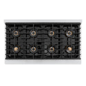 ZLINE Autograph Edition 48 in. 6.7 cu. ft. Paramount Gas Range with 8 Burner DuoPro™ Cooktop and Dual Ovens in Stainless Steel and Polished Gold Accents (PSGRZ-48-G)